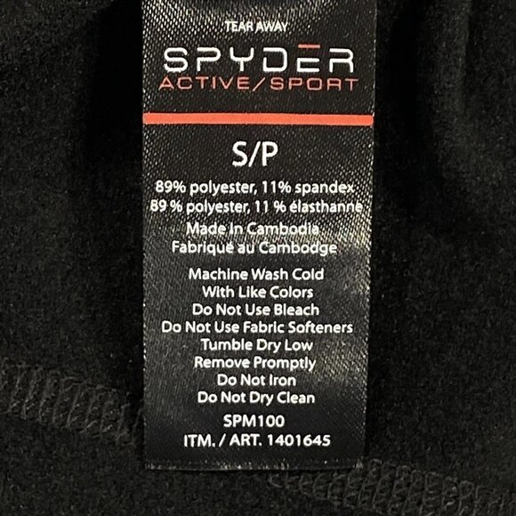 Spyder Shirt Mens Small Black Crew Neck Pullover Activewear Long Sleeve Stretch - Picture 7 of 8